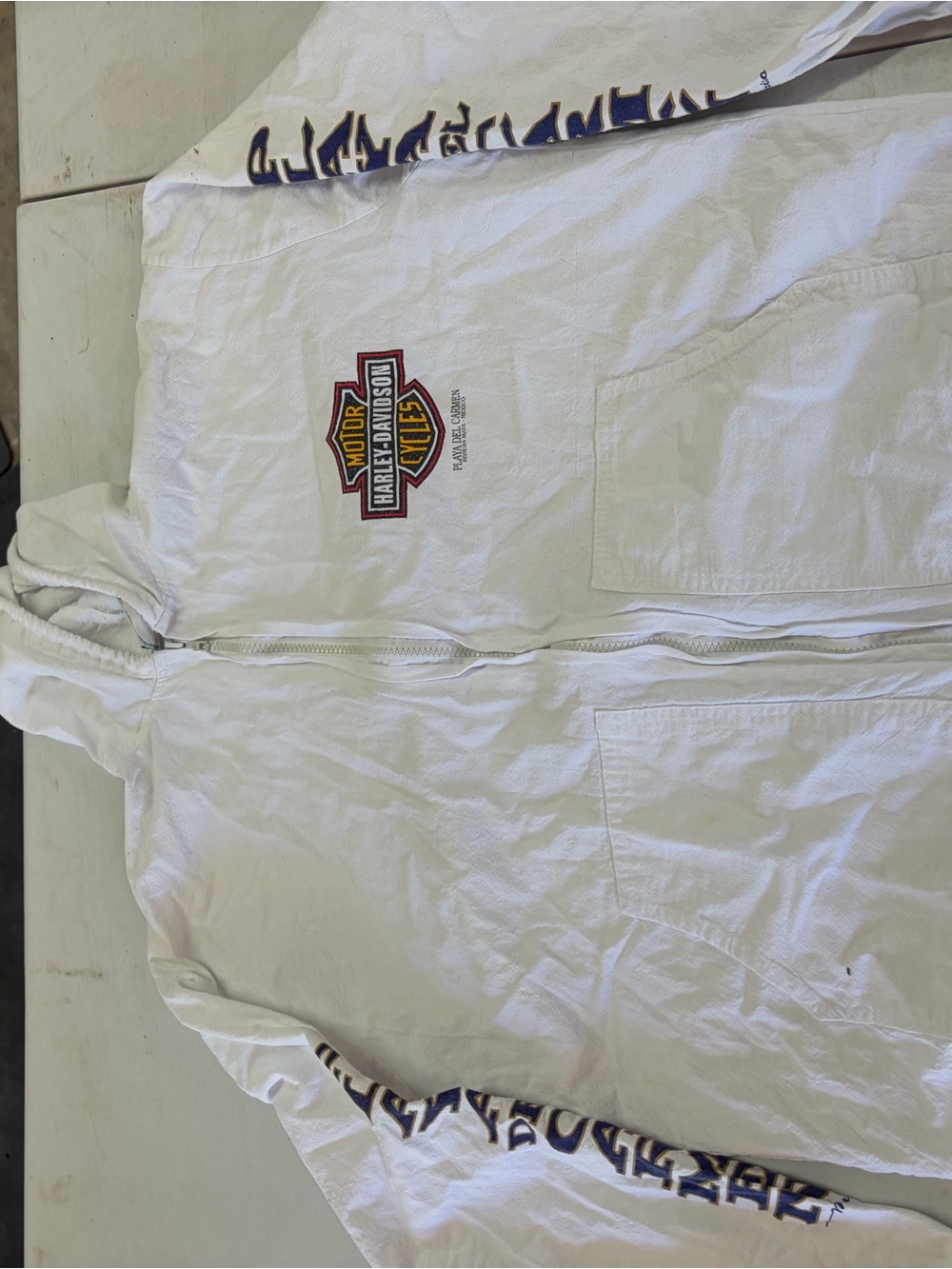 Harley-Davidson White Hoodie with Chest Bar & Shield Logo and Sleeve Graphics